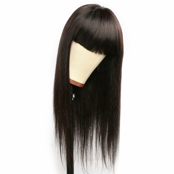 Silk Base Top Bang Wig Virgin Human Hair