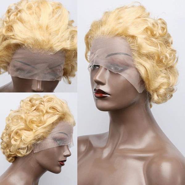 T Part 613 Pixie Cut Wig Deep Wave Slick Back Virgin Human Hair