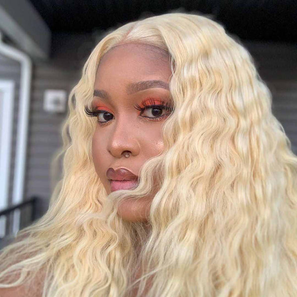 13x4 150%  #613 Blonde Hair HD Lace Deep Wave Lace Front Wig