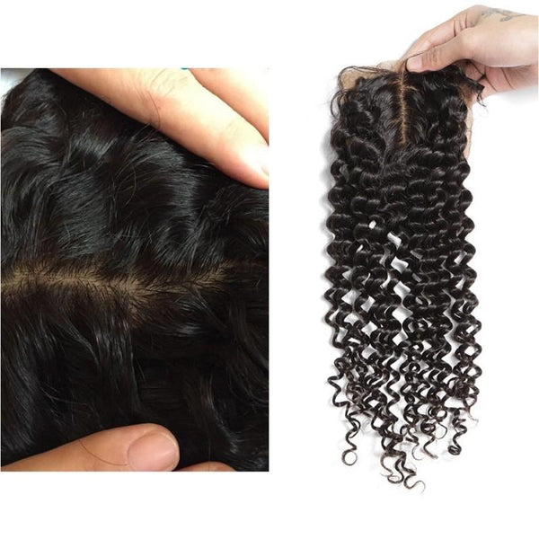 4X4 Silk Base Closure Brazilian Hair Deep wave