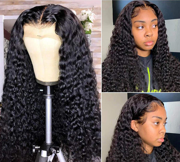 200% 13x4 Lace Front Wig Human Hair Deep Wave