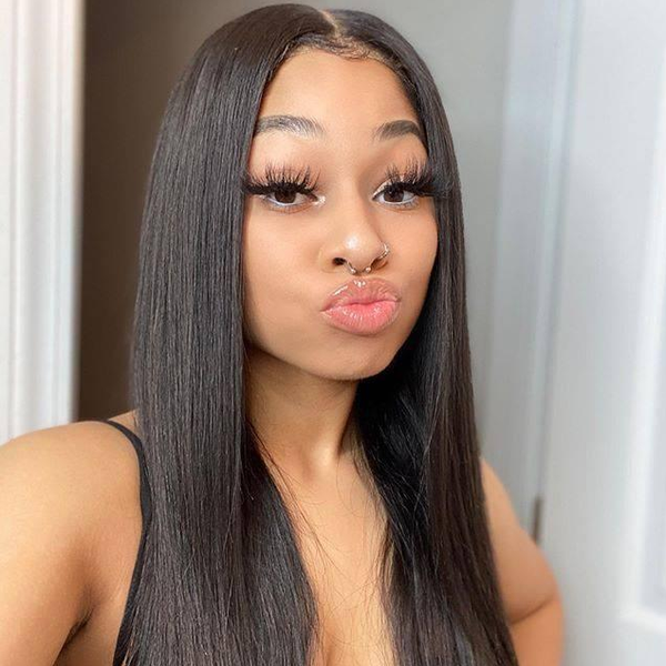 200% 13x4 Lace Front Wig Human Hair Straight