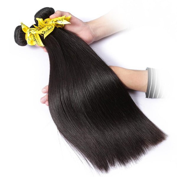 7A 3 Bundles Hair Weave Brazilian Hair With Lace Closure Straight