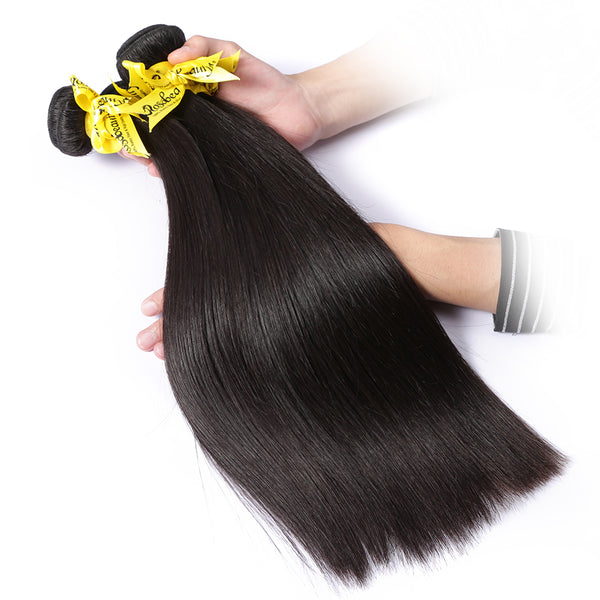 7A 3 Bundles Hair Weave Brazilian Hair With 5x5 Lace Closure Straight