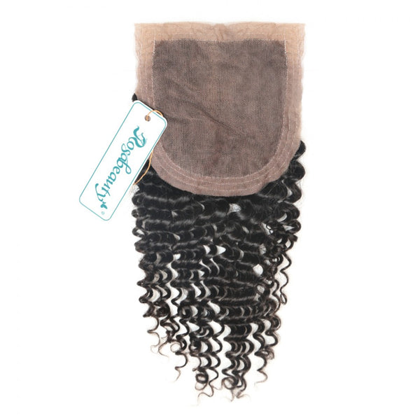 7A 3 Bundles Hair Weave Brazilian Hair With Silk Base Closure Deep Wave