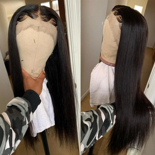 13x4 150% Lace Front Wigs Human Hair Pre-Plucked Straight Long Wig(28-40 Inches)