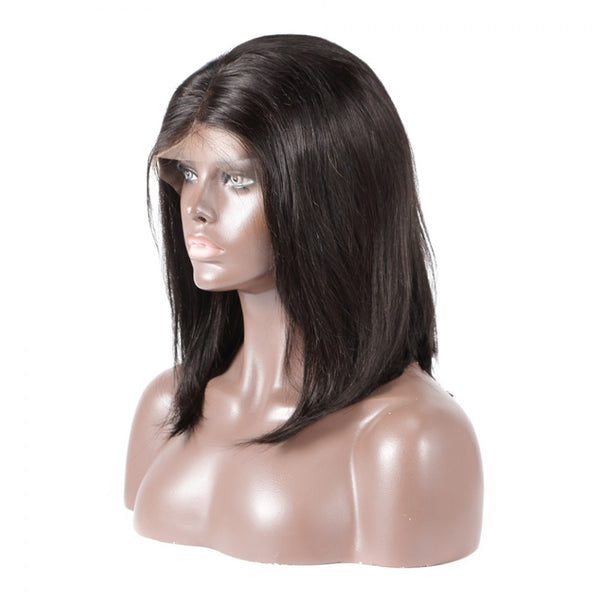 13x4 200% Straight Bob Wigs Human Hair Lace Wig Silky Blunt Cut