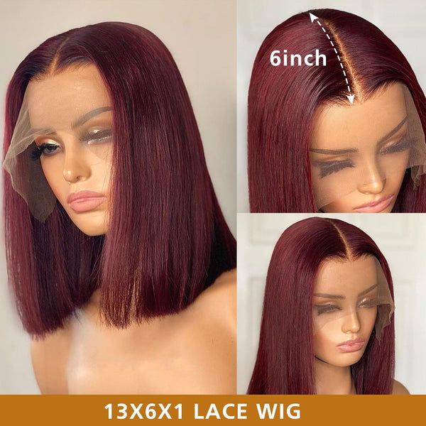 T Part 99J Pixie Cut Bob Wig Straight Virgin Human Hair