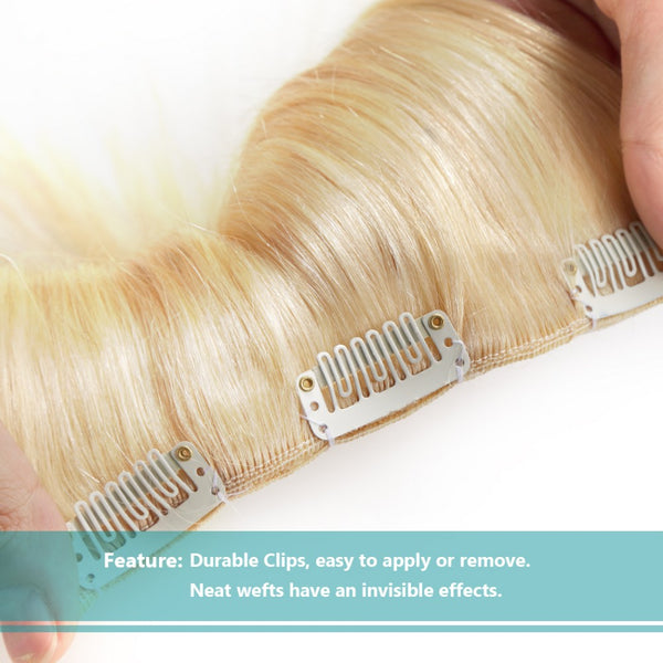 140G Brazilian Hair Straight Clip in Hair Extension #1B #1 #2 #4#613 10PSet
