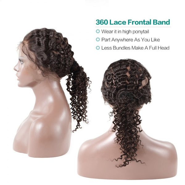 360 Lace Frontal Brazilian Hair Deep wave