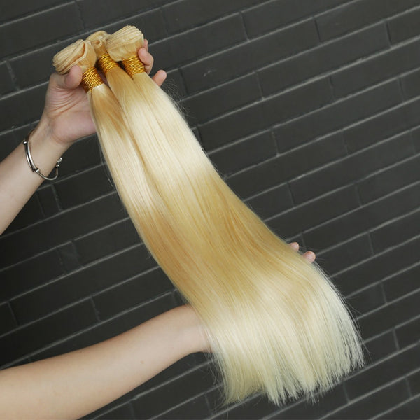 8A #613 Blonde Straight Hair Bundles  1-3 Bundles