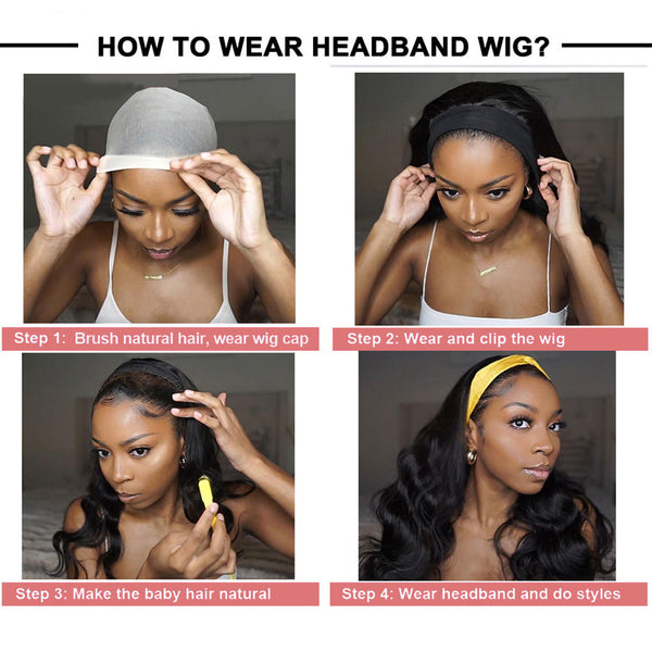 Throw On & Go | Kinky Straight Headband Wig Virgin Human Hair(Get Free Headband)