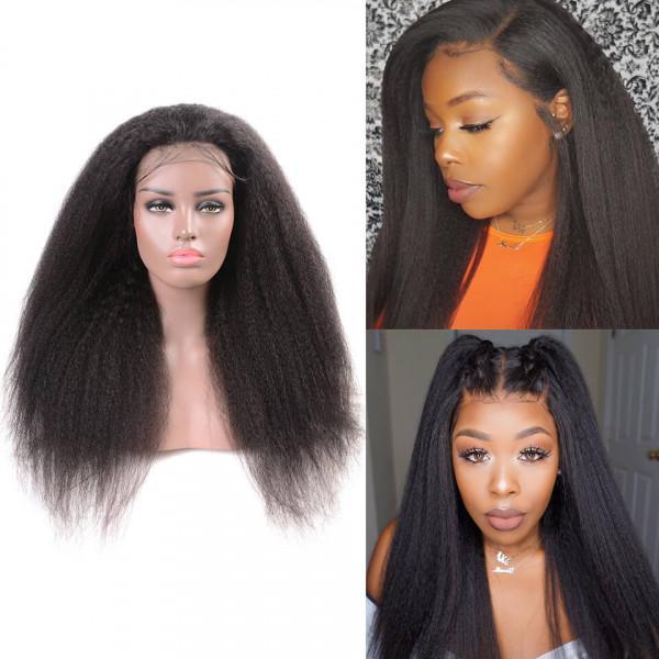 13x4 150% Lace Front Wig Human Hair Kinky Straight