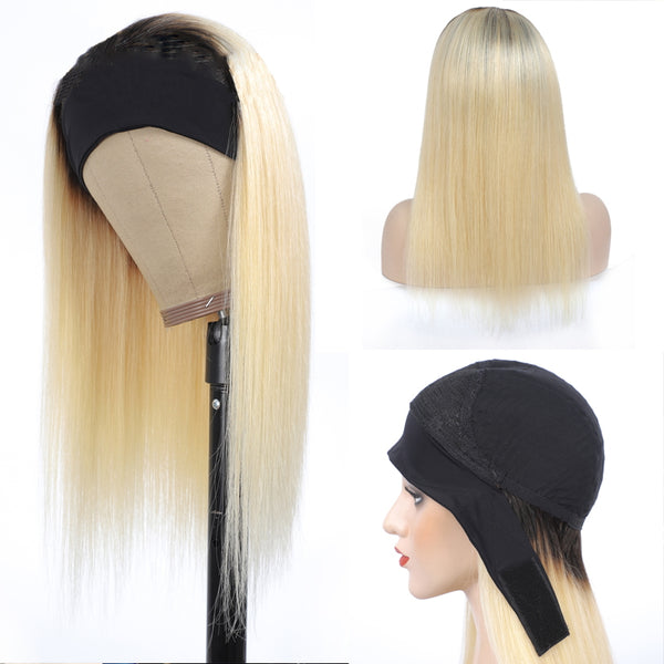 1B/613 Ombre Headband Wig Straight Virgin Human Hair(Get Free Headband)