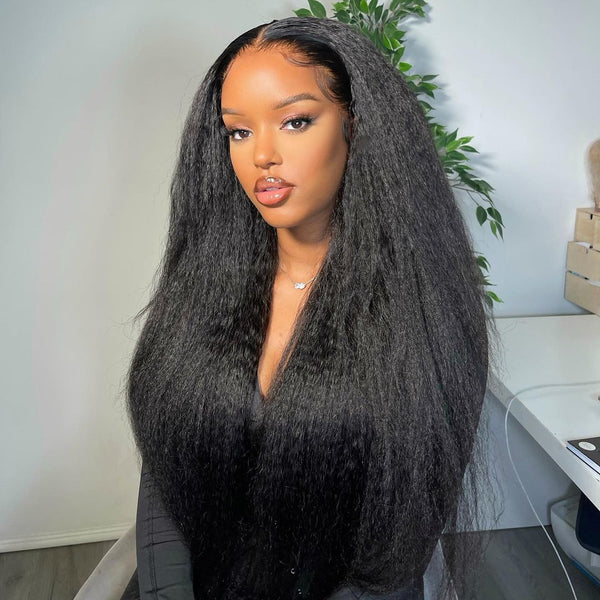 13x4 150% Lace Front Wig Human Hair Kinky Straight